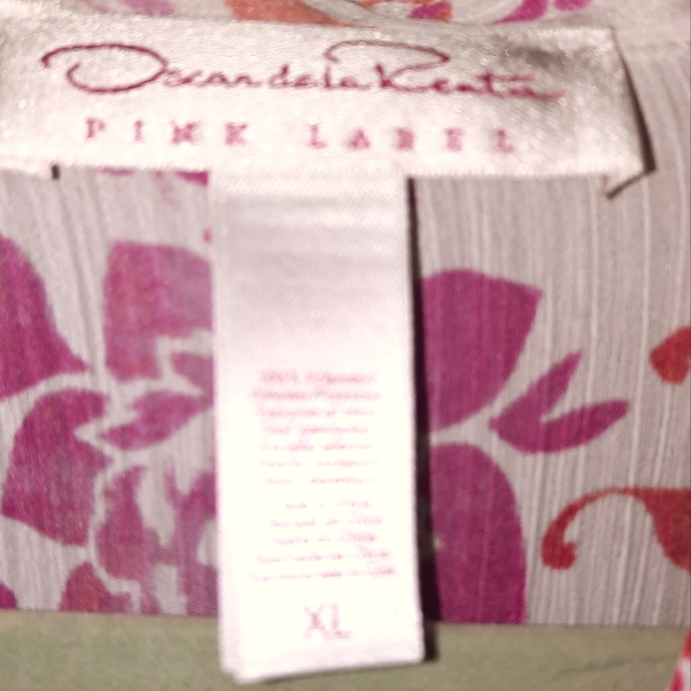 Vintage Oscar de la Renta Pink Label Kaftan Caftan Style House Dress SZ XL NWT - Picture 4 of 6